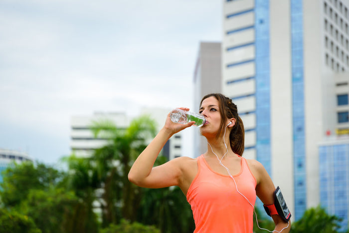 woman drinking water
