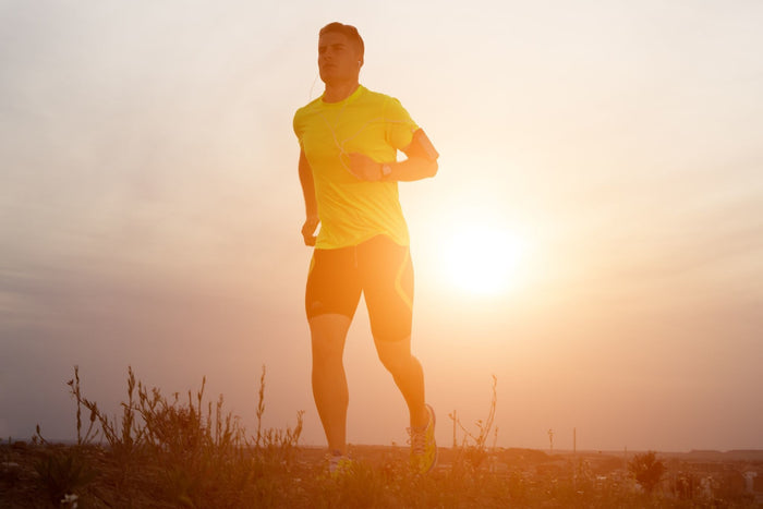 man working out in the sunset