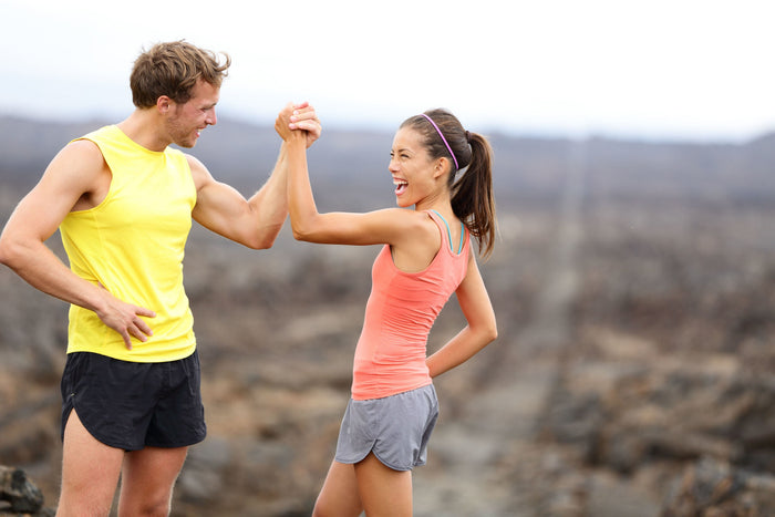 athletic man and woman