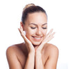 happy woman with glowing skin
