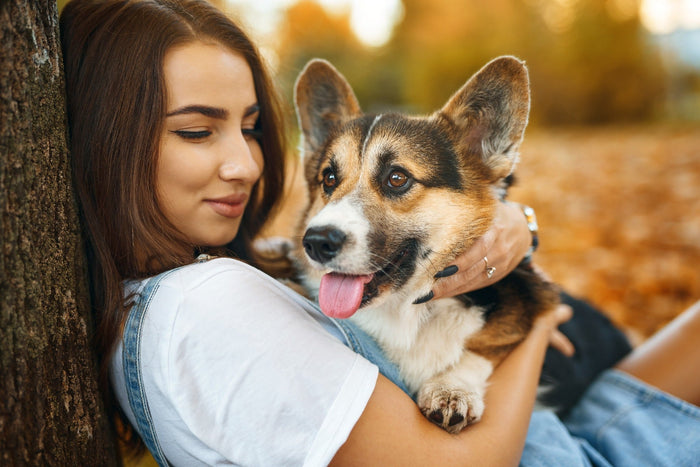 Woman with her dog